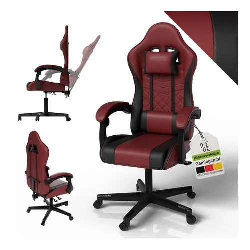 Juskys Gaming-Stuhl HyperSeat – Ergonomisch & Verstellbar in schwarz von Juskys