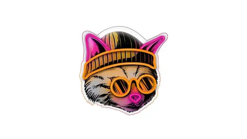 FOREVER Light LED Neon ART Schild Träumerische Katze - Mehrfarbiges Licht für deine Räume - Lampen mit energieeffizienter LED-Technologie und Helligkeitseinstellung. Ideal für kreative Wohnräume und Bars, sorgt für ein einzigartiges visuelles Erlebnis.