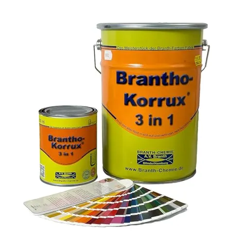 Brantho Korrux 3in1 Rostschutzfarbe - Primer, Rostschutz und Lack RAL 9010 - reinweiss / 5Lt. / 6 Kg.