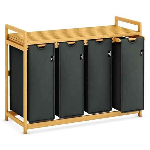 AdelDream Wäschekorb mit Bambusrahmen 200L von AdelDream