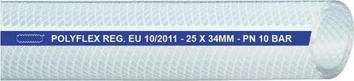 TEGUMA Druckluftschlauch POLYFLEX 50 m - Lebensmittelschlauch mit Innen-Ø 12 mm und Außen-Ø 21 mm, ideal für vielfältige Anwendungen und temperaturbeständig von -20 bis +60°C.