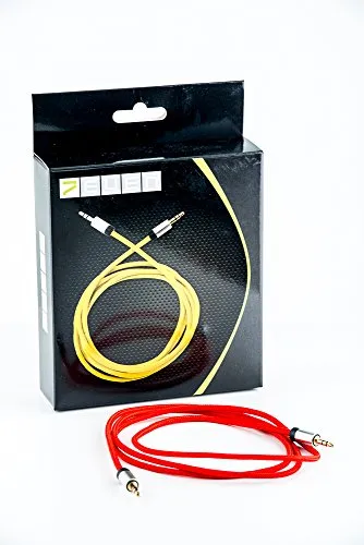 7even Aux 3,5mm Mini-Klinken und Kopfhörer Textil Kabel, rot