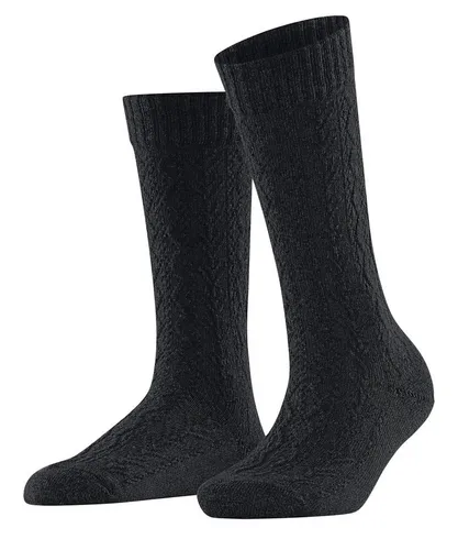 FALKE Damen Socken Modish Fest W aus Wolle, Viskose & Kaschmir, Schwarz - Hochwertige Sportsocken aus nachhaltigen Materialien für optimalen Tragekomfort; ideal für Business und Freizeit, atmungsaktiv und rutschfest.