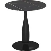 Moderner Runder Esstisch mit Stahlgestell in Schwarz - Stylischer Küchentisch mit einem Durchmesser von 70 cm und einer stabilen Basis aus pulverbeschichtetem Stahl - ideal für moderne Esszimmer.