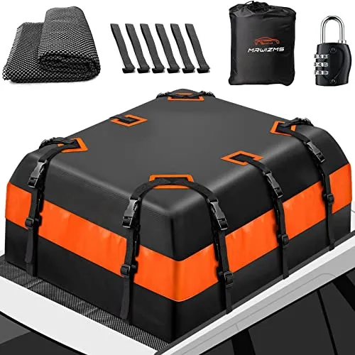 Kubikfuß Auto Dachbox Faltbare Wasserdicht, 840D Dachtasche Dachkoffer Tragbar Dachboxen Gepäckbox, für Fahrzeuge mit/ohne Gepäckträger Gepäcktransport… 21