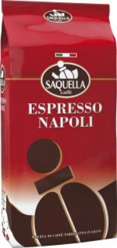 Saquella Kaffeebohnen Espresso Napoli (1 kg) - Kaffee mit einer einzigartigen Mischung aus brasilianischen, afrikanischen und mittelamerikanischen Bohnen, sorgt für einen vollmundigen, sanften Genuss.