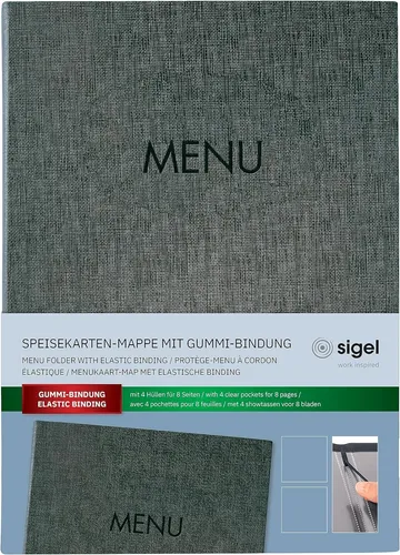 sigel Speisekarten-Mappe MENU DIN A5 anthrazit
