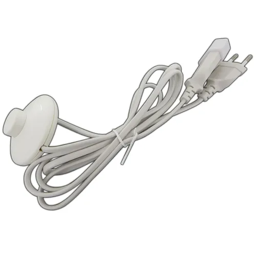 Verlängerung mit Schalter Netzkabel 230V 200cm 2m Eurostecker Fußschalter weiss