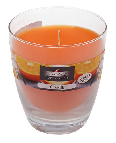 Steinhart Kerzen Duftkerze Duftkerze im Glas (bauchig) Orange 107/92 mm, ca. 40 h