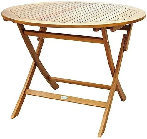 SAM Gartentisch Jasper – Runder Klapptisch aus massivem Akazienholz 90x90 cm - Esstisch für Garten, Balkon oder Terrasse, klappbar und pflegeleicht, aus hochwertigem Akazienholz mit einzigartiger Maserung – ideal für bis zu vier Personen.