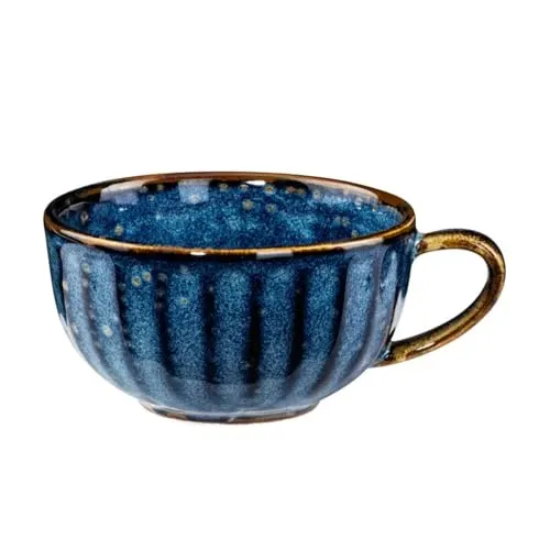 Verlo DEEP Blue Kaffeetasse 240 ml Cappuccino Tasse Tasse aus hochwertigem Porzellan Ideal für Espresso und Tee