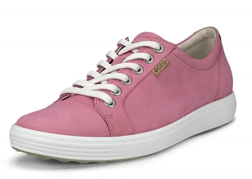ECCO Damen Soft 7 Shoes - Bubblegum, 38 EU - Damen-Sneaker aus hochwertigem Vollnarben- und Nubukleder, mit anatomischer Passform für höchsten Komfort und herausnehmbarer Einlegesohle für individuelle Weitenanpassung.