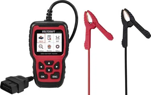 VOLTCRAFT VC-BT300Pro OBD II Diagnosetool - OBD II Diagnosetool mit Batterieprüfung für Fahrzeuge ab BJ 1996. Unterstützt Bleisäure- und Lithium-Batterien, ideal für präzise Diagnosen und Fahrzeugüberwachung.