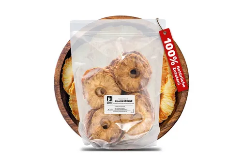 Bremer Gewürzhandel Trockenfrüchte Ananasringe, getrocknet, Großpackung - Kräuter & Gewürze, vegan und ohne künstliche Zusätze für einen natürlichen Genuss. Ideal als Snack oder für die Verfeinerung von Gerichten.