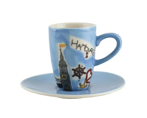 Mila Espressotasse Mila Keramik Espresso-Tasse mit Untere Motiv Hamburg, Keramik