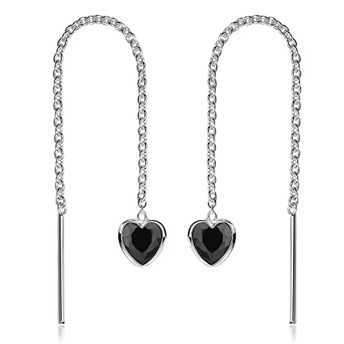 Materia Silber Ohrringe Damen 925 Durchzieher in schwarz von Materia by Matthias Wagner