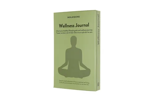 Moleskine Wellness Journal – Hardcover Notizbuch zur Gesundheitsüberwachung - Notizblöcke, 400 Seiten für Fitnessziele, mit thematisch abgestimmten Grafiken und praktischem Gummibandverschluss.