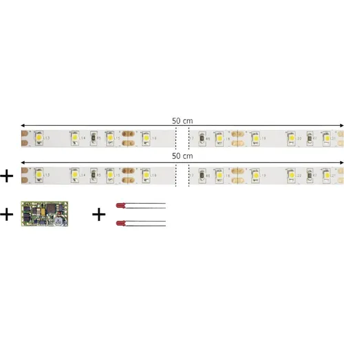 TAMS Elektronik 53-01450-02-C LED-Streifen - Modelleisenbahn - Fahrtrichtungsabhängige, dimmbare LED-Streifen für individuelle Beleuchtungseffekte in Fahrzeugen oder Modellen.