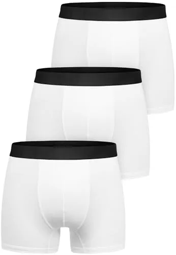 Amaci&Sons Herren Boxershorts Baumwolle 3er Spar-Pack Männer Unterhose Unterwäsche 3x9006 Weiß/Schwarz 4XL