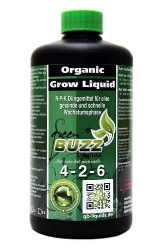Green Buzz Nutrients Organic Grow Liquid 500ml - Wachstumsdünger (37,80 EUR/l)