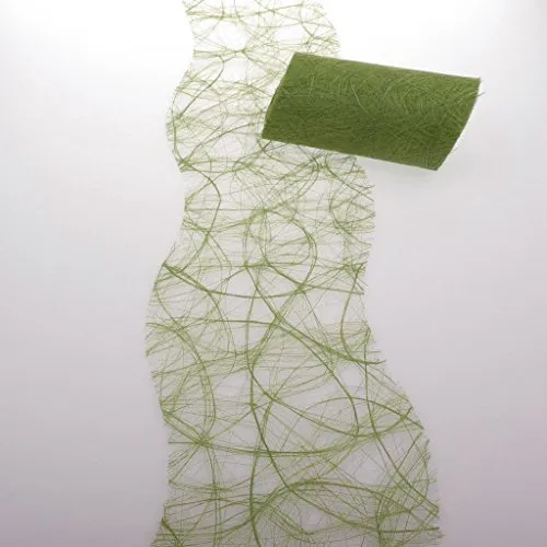 Deko AS Tischläufer Sizoweb Wellenschnitt olive - Tischläufer in Leinenoptik, ideal für stilvolle Tischdekoration, 25 Meter Rolle, perfekt für Veranstaltungen oder festliche Anlässe.