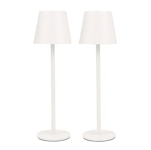 AddLiving LED Tischlampe 2er Set | Kabellose Nachttischlampe | Tischleuchte für Wohnzimmer, Schlafzimmer, Büro | Touch-Lampe dimmbar | USB-C Aufladbar | 3 Lichtfarben | 56 LEDs | Weiß