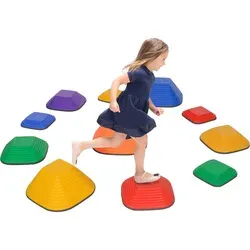 Balance-Trittsteine, 11er-Set - Balancespiele für Kinder ab 3 Jahren, stapelbare und rutschfeste Trittsteine für drinnen und draußen, fördern die Motorik und den Gleichgewichtssinn.