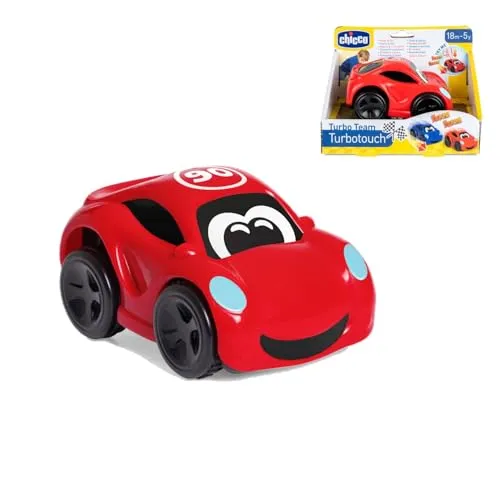 Chicco Turbo Touch Rennwagen, Spielzeugauto für Kinder, mit realistischen Geräuschen, Vibrations-Effekt, Reichweite bis zu 8 Meter, Sportwagen, Farbe Rot, Spielautos für Kinder, ab 2 Jahren+