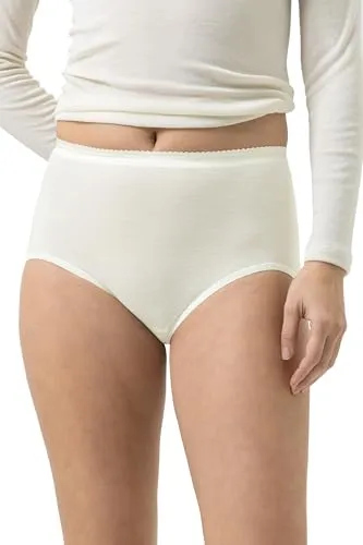 Taillenslip MEY Damen Gr. 38 beige (champagner) - Funktionsunterwäsche aus 70% Schurwolle und 30% Seide, edel glänzend, angenehm wärmend und temperaturausgleichend für optimalen Komfort.