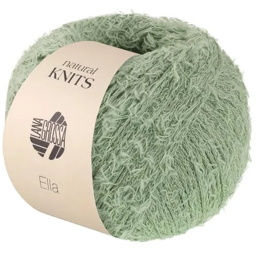 LANA GROSSA Ella | Flauscheffektgarn aus 100% Baumwolle | Handstrickgarn aus 100% Baumwolle | 50g Wolle zum Stricken & Häkeln | 130m FB 5
