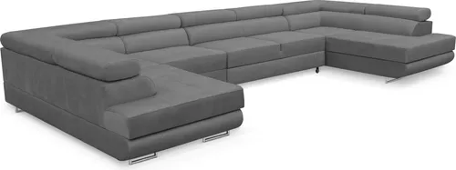 Ecksofa MIAMI U XXL mit Schlaffunktion - Geräumiges Sofa mit 410 cm Breite, Schlaffunktion und zwei Bettkästen für optimalen Stauraum, perfekt für Ihr Wohnzimmer.