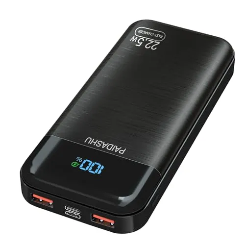 Power Bank 27.000 mAh, 22,5W Externer Handyakku PD20W Schnell Aufladende Powerbank USB C mit LED Display 3 Ausgängen & 2 Eingängen Tragbares Ladegerät für Smartphones 001
