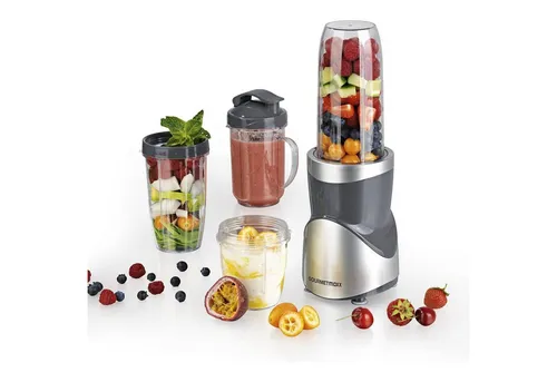 GOURMETmaxx Handmixer 12-tlg Set - Standmixer mit 8 Funktionen, inklusive To-Go Deckel für frische Smoothies und einfache Handhabung – ideal für einen gesunden Lifestyle!