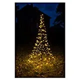 Galaxy LED-Tannenbaum 150 cm mit 180 warmweißen LEDs, IP44 Außenlichterbaum inkl. Mast & Erdnägeln