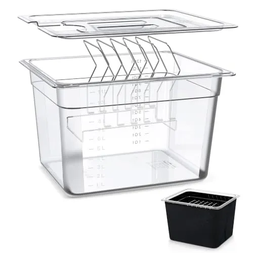 KitchenBoss Sous Vide Behälter 11L mit Deckel und Edelstahl-Rost