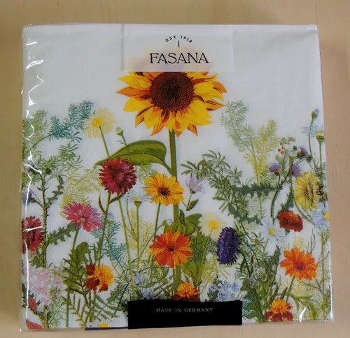 Servietten bunte Blumenwiese  mit SONNENBLUME  Motivservietten 1 Packung OVP 20
