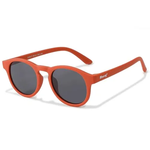 Maesy Kinder Sonnenbrille für 6-12 Jahre - UV400 Polarisierter Schutz - Flexibler und Biegsamer Rahmen - Sichere und Bequeme Sonnenbrille Kinder - Terrakotta - Novi