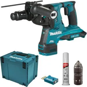 Makita Bohrhammer DHR283ZJU - SDS+ 2x 18V, Schlagkraft 2,9 Joule, inkl. AWS Funk-Adapter für kabelloses Arbeiten und hohe Präzision