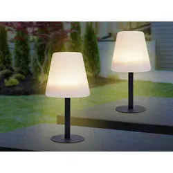 Outdoor LED Tischleuchten 2er SET Schwarz Weiß – Solar & USB