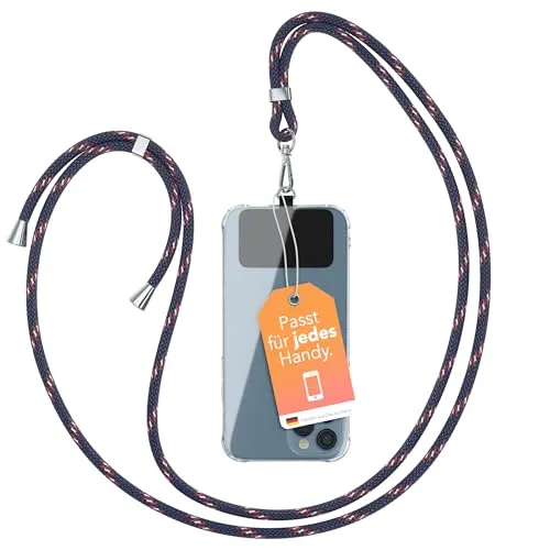 EAZY CASE - Handykette Universal [KOMPATIBEL MIT JEDEM Handy] - Handyband & Schnur zum Umhängen - Handyhülle mit Kette - Handy Umhängeband - Phone Strap Schnur - Lanyard Handy Kordel - Phone Chain