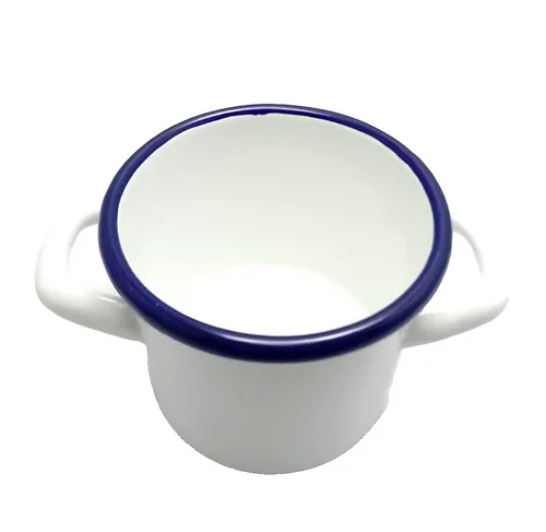 Ibili Mini-Kochtopf Blanca 10 cm, Stahl, weiß/blau