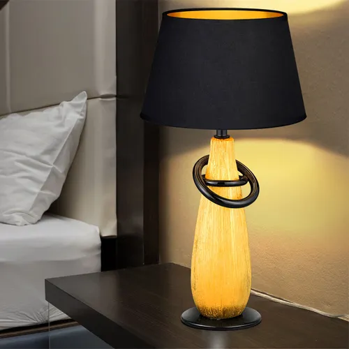 Moderne Tischlampe aus Keramik in Gold, 5,5W LED von ETC Shop