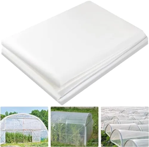 KAHEIGN 2m x 10m Polyethylenfolie Transparent Gewächshausfolie, Extra Dick Reißfest Gartenfolie aus Polyethylen, Klarsicht Folientunnel für Gartenarbeit Tomatenhaus Treibhaus Folie (125Mu / 500G)