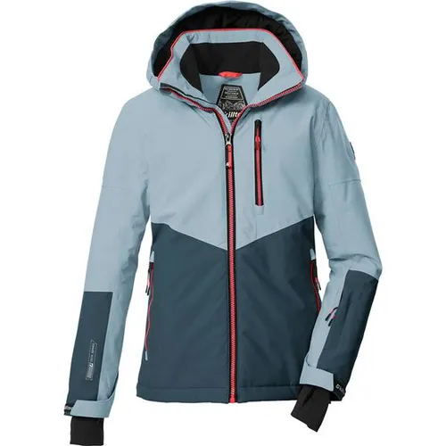 KILLTEC Kinder Funktionsjacke KSW 207 GRLS SKI JCKT - Funktionsjacke für Kinder mit wasser- und winddichten Eigenschaften, ideal für Wintersport. Nachhaltig PFAs-frei imprägniert und mit reflektierenden Elementen für Sicherheit.