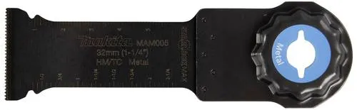 Makita B-66444 Starlock Max HM/TC Tauchsägeblatt 32 mm MAM005 metal, für Stahl, Edelstahl, Fiberglas, Gipskarton, 70 mm Eintauchtiefe, für Multitool, Multifunktionswerkzeug, 1 Stück