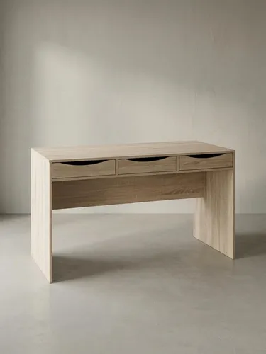 MASSA Schreibtisch 120 cm - Moderner Büro-Tisch in Sonoma Eiche - Kinderschreibtisch mit 3 praktischen Schubladen für optimalen Stauraum, ideal für Jugendliche und Laptop-Nutzer, sorgt für Ordnung im Arbeitsbereich.