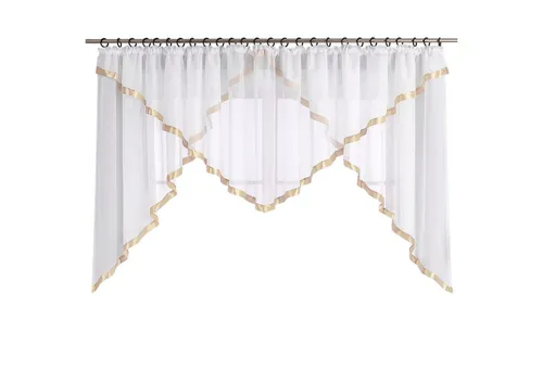 Joyswahl Scheibengardine Claudia (1 St), Kräuselband, transparent, Voile mit Satinband