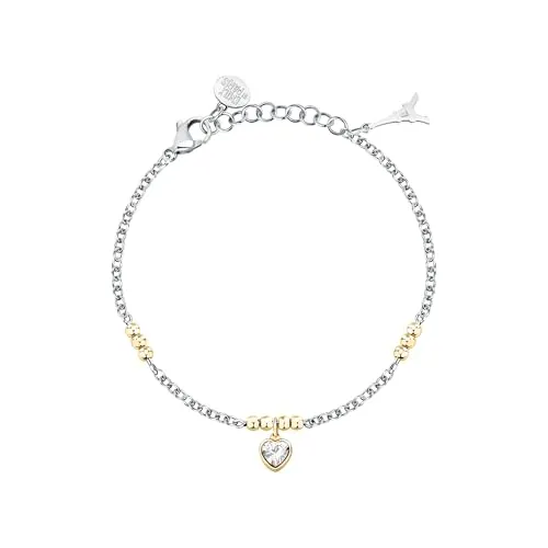 Morellato Damen-Stahlarmband mit Herz, Emily in Paris, TALISMANI-Kollektion, Geschenk für eine Freundin