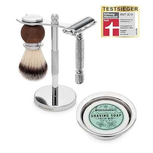 Störtebekker® Premium Rasierständer Set - Hochwertiges Rasierset mit Rasierhobel und Pinsel - Entdecke das Störtebekker Rasierständer Set: Testsieger 2024 mit edlem Rasierhobel und Pinsel aus Kunsthaar. Perfekt für die Bartpflege und als Geschenkidee für Herren!