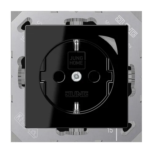 JUNG HOME SCHUKO® Steckdose Energy, Safety+, schwarz in schwarz von Jung